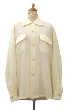 画像1: 1950's "Artvogue" L/S Silk Shirts Box Style　Cream　size M (表記 M 15 - 15 1/2) (1)