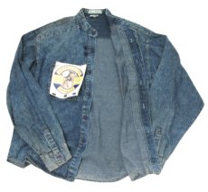 画像8: 1980's "AJ's" CHemical Wash Design Denim Shirts　Dead Stock　Blue Denim　size M (表記 S) (8)