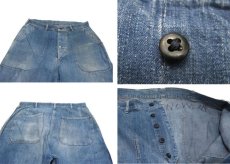 画像4: 1940's "US NAVY" Denim Deck Trousers　Indigo Blue　size w 32 inch (4)