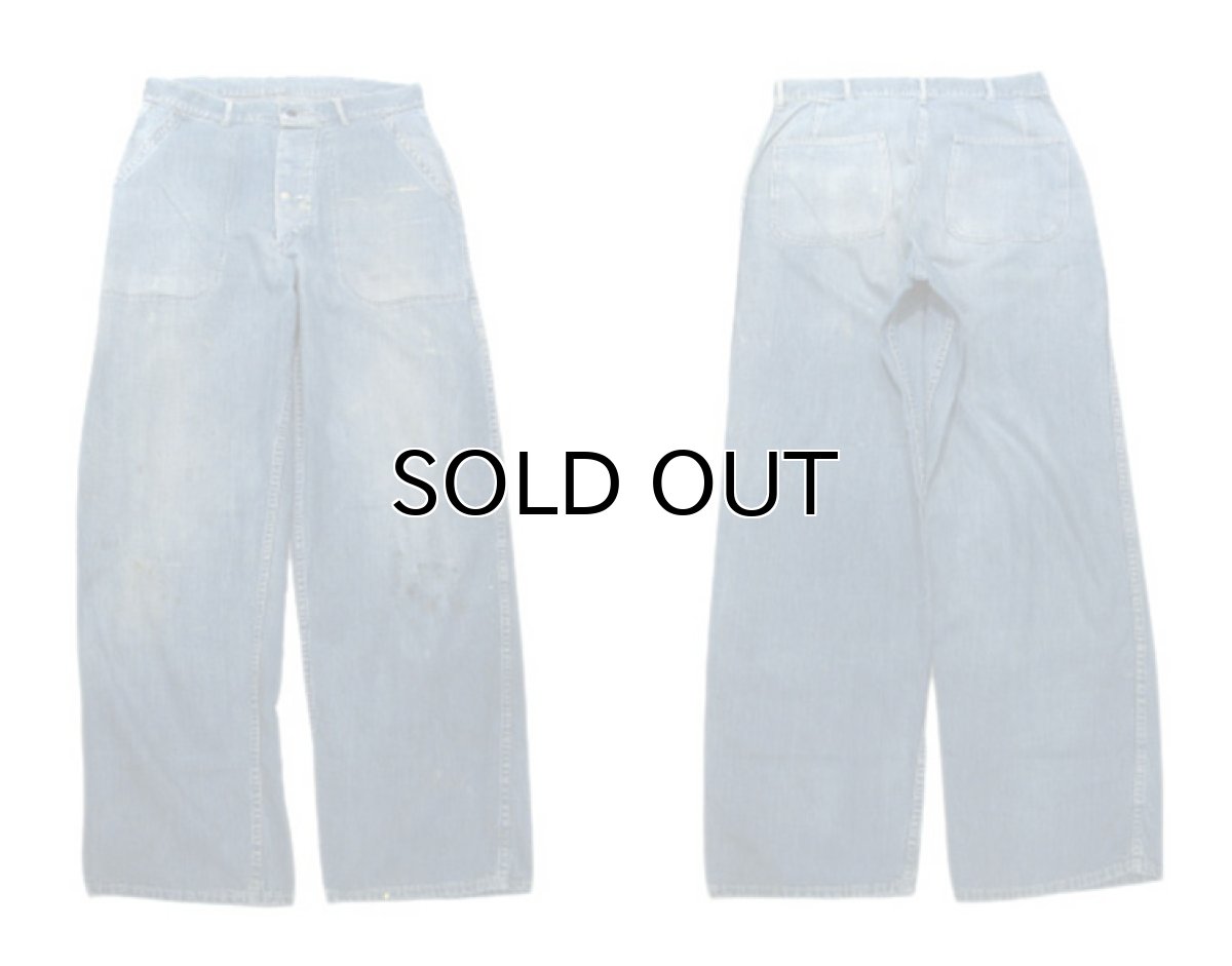 画像3: 1940's "US NAVY" Denim Deck Trousers　Indigo Blue　size w 32 inch (3)