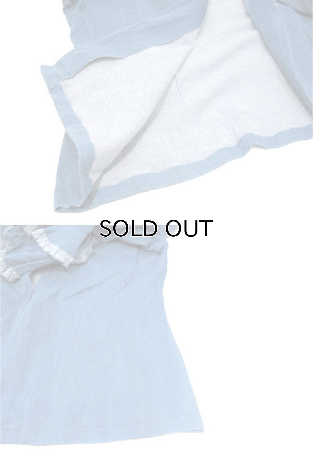 画像6: "COUTURE" Frill Sleeve Design Denim Jacket　BLUE　size M - L (表記 18) (6)