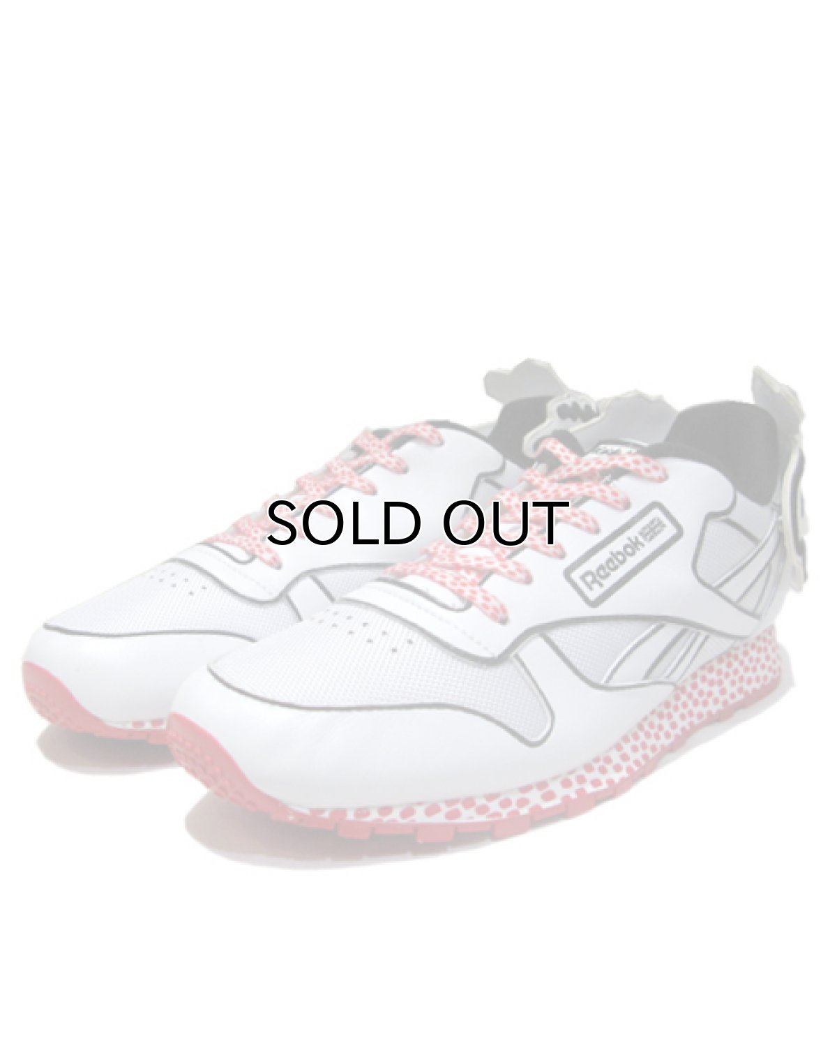 画像1: NEW Reebok "Keith Haring" Classic Leather Sneaker　White / Black / Red　size 9.5 (27.5 cm) (1)