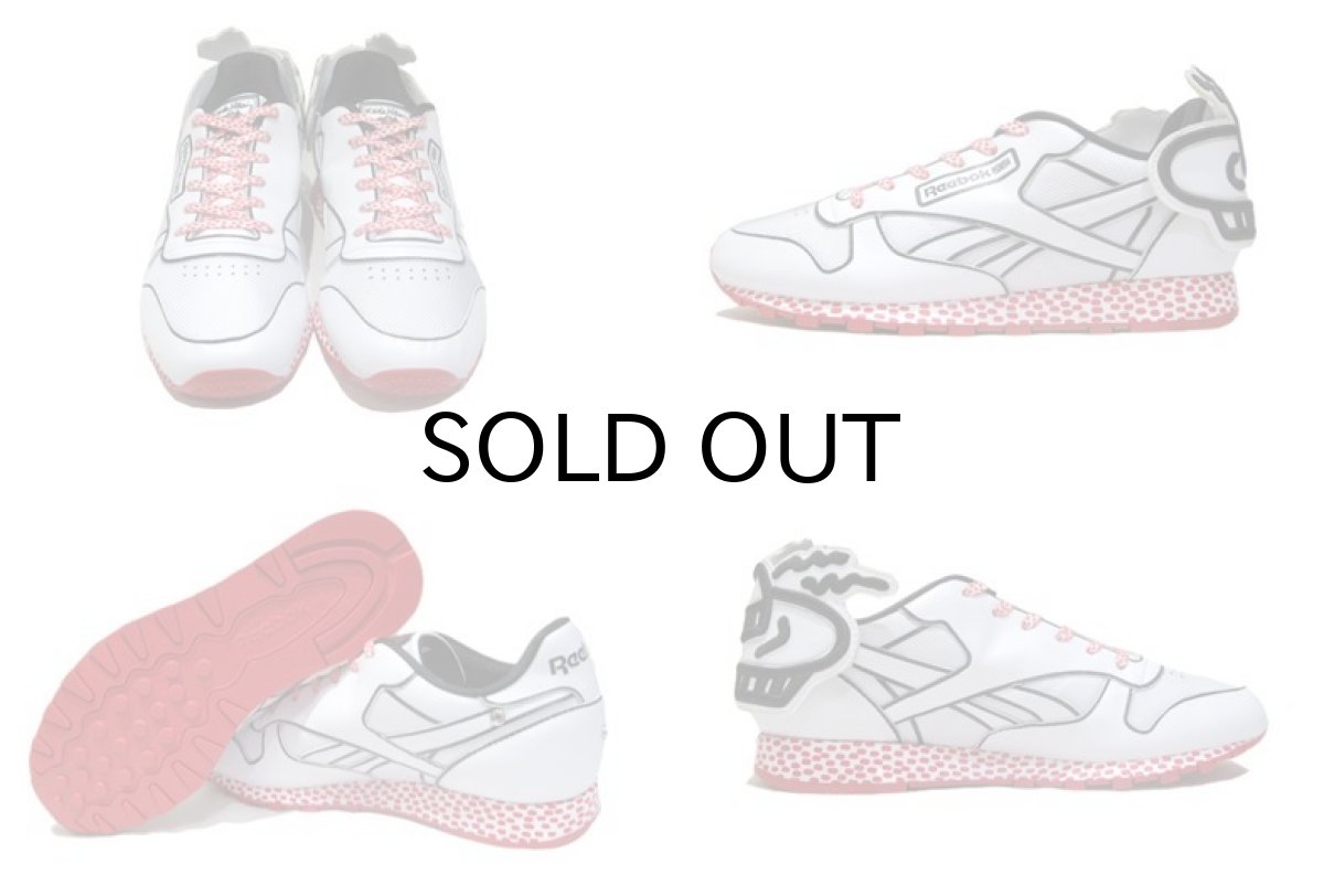 画像2: NEW Reebok "Keith Haring" Classic Leather Sneaker　White / Black / Red　size 9.5 (27.5 cm) (2)