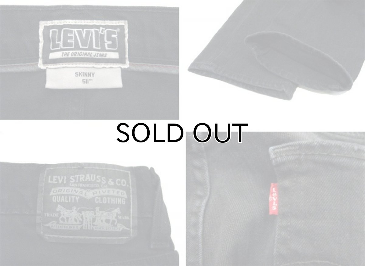 画像3: B) Levi's 511 Denim Skinny Pants　Black Denim　size w 30.5 inch (表記 w30 L30) (3)
