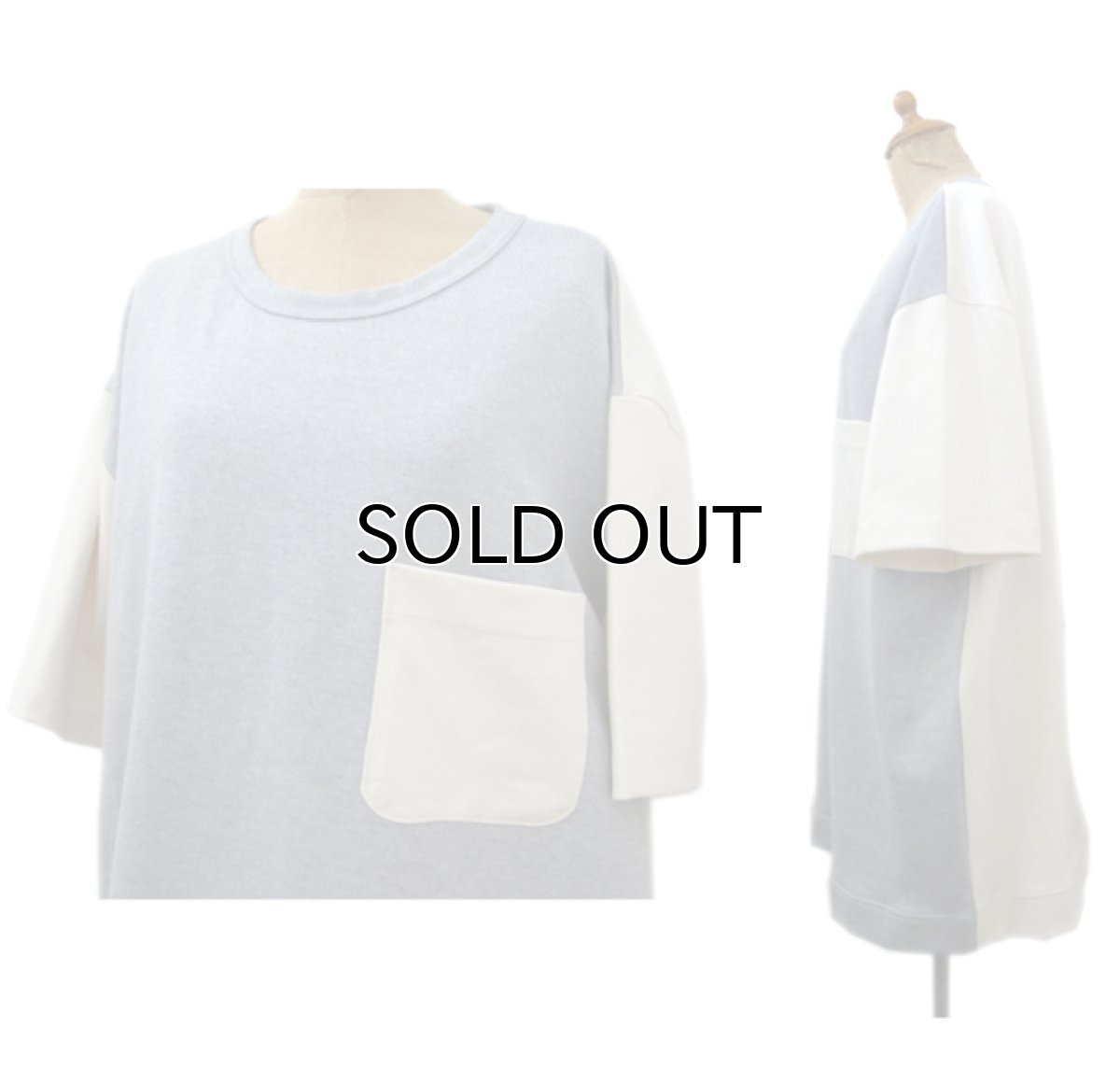 画像2: " Note and Pen the poem " ノートとペン　"ポエムのポケットTee"　GREY / OFF (2)