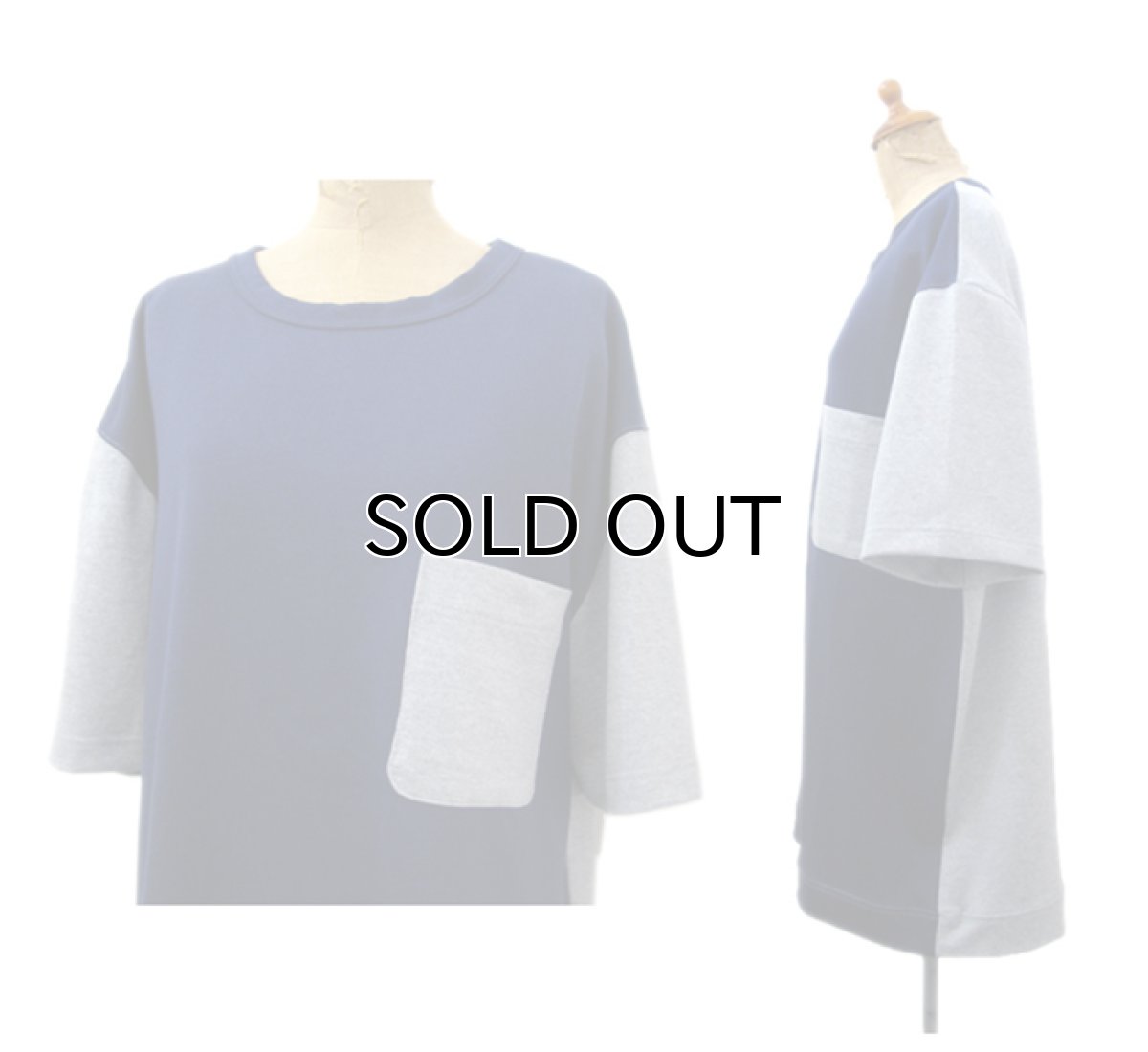 画像2: " Note and Pen the poem " ノートとペン "ポエムのポケットTee" NAVY / GREY (2)