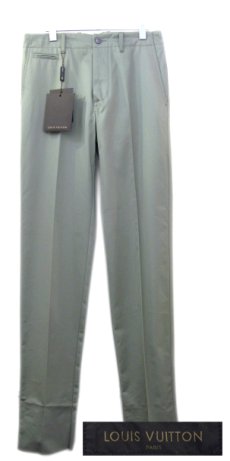 画像1: LOUIS VUITTON Cotton Gabardine Trousers -made in ITALY-　Sage Green　size w 31 inch (表記 48) (1)