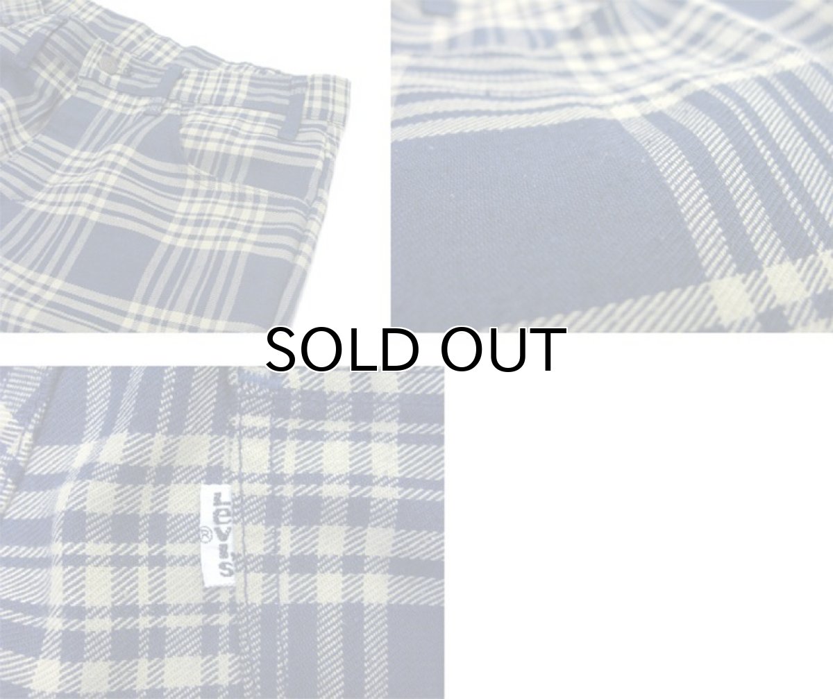 画像5: 1980's Levi's STA-PREST Lot : 629 Check Pattern Flare Pants Navy / Beige size w 31 inch (表記 不明) (5)