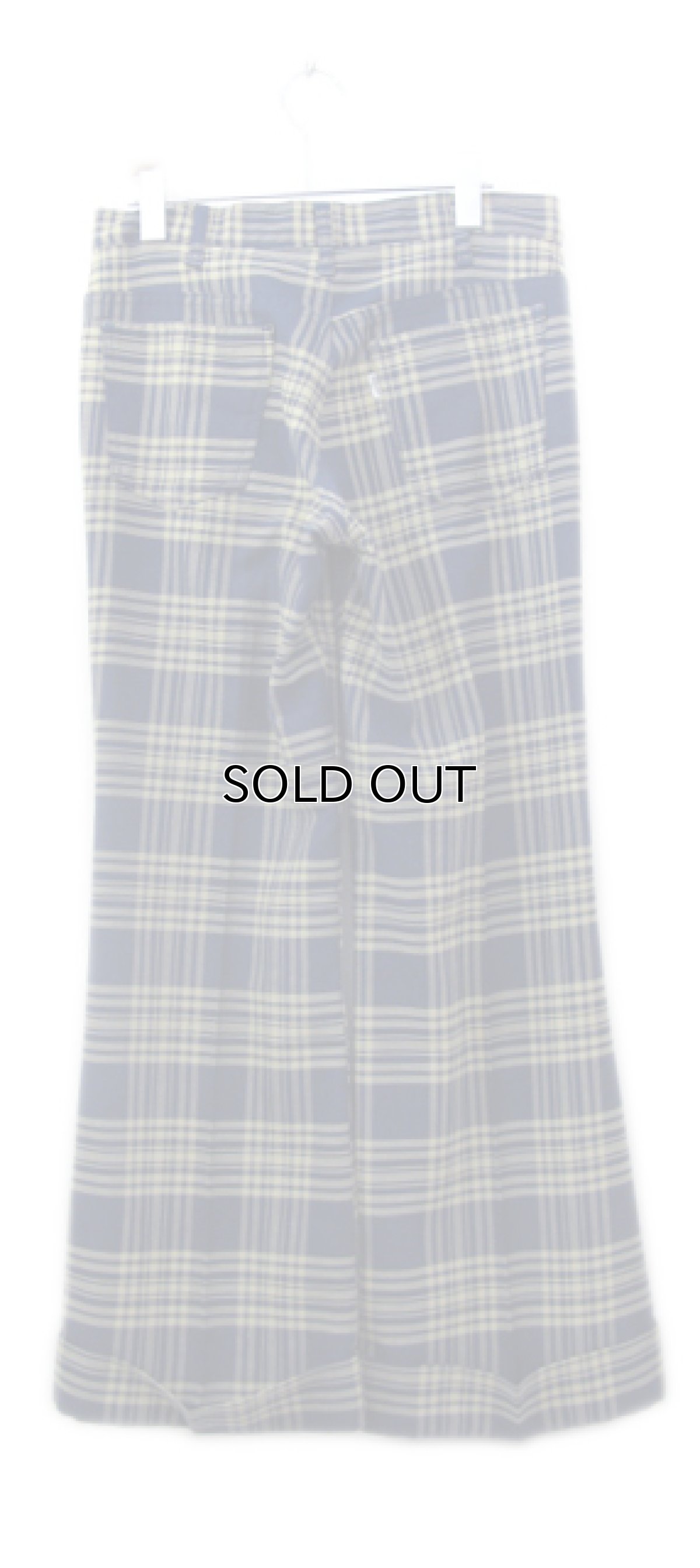 画像2: 1980's Levi's STA-PREST Lot : 629 Check Pattern Flare Pants Navy / Beige size w 31 inch (表記 不明) (2)