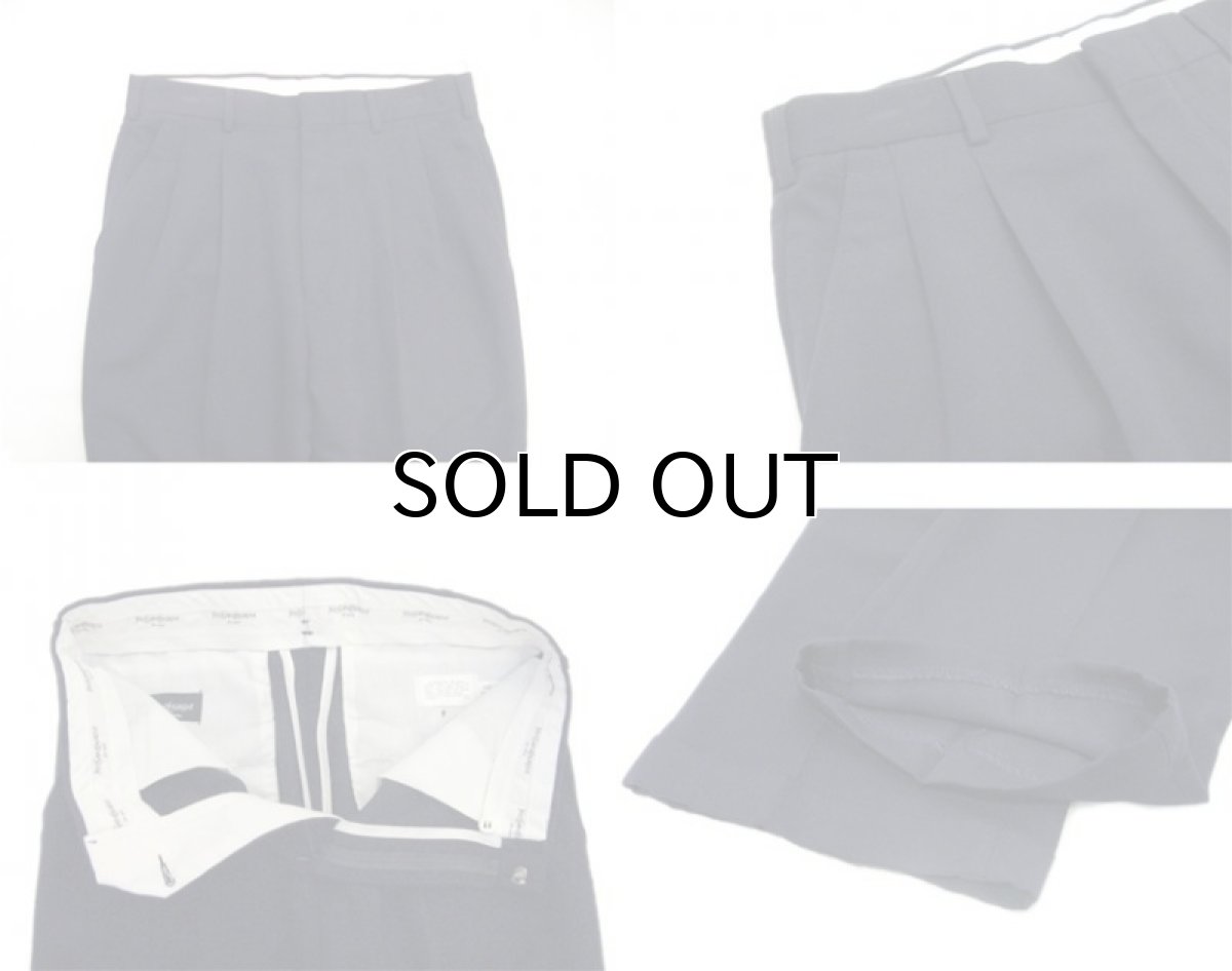 画像3: 1980's YVES SAINT LAURENT -pour homme- Tuck Trousers NAVY size w 31 inch (3)