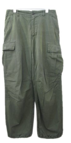 画像1: 1960's U.S.Military Cotton Poplin Rip-Stop Trousers　OLIVE　size w 32 inch (Regular / Small)　 (1)