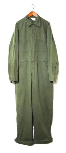 画像1: 1950's~ U.S.A Unknown Cotton Satin All in One　OLIVE　sizeM (表記 不明) (1)