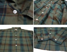 画像5: 1960's "The Halle Bros. Co." Check Pattern Box Shirts　GREEN　size L (表記 L 33) (5)