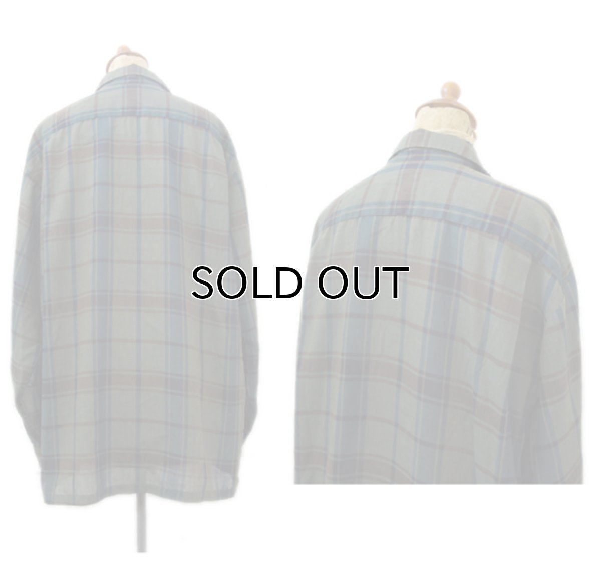 画像2: 1960's "The Halle Bros. Co." Check Pattern Box Shirts　GREEN　size L (表記 L 33) (2)