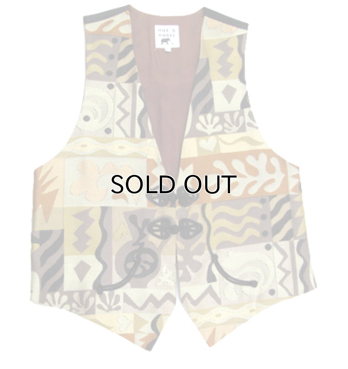 画像3: MAX & MABEL Design Vest (総柄)　Brown - Beige　size L (3)