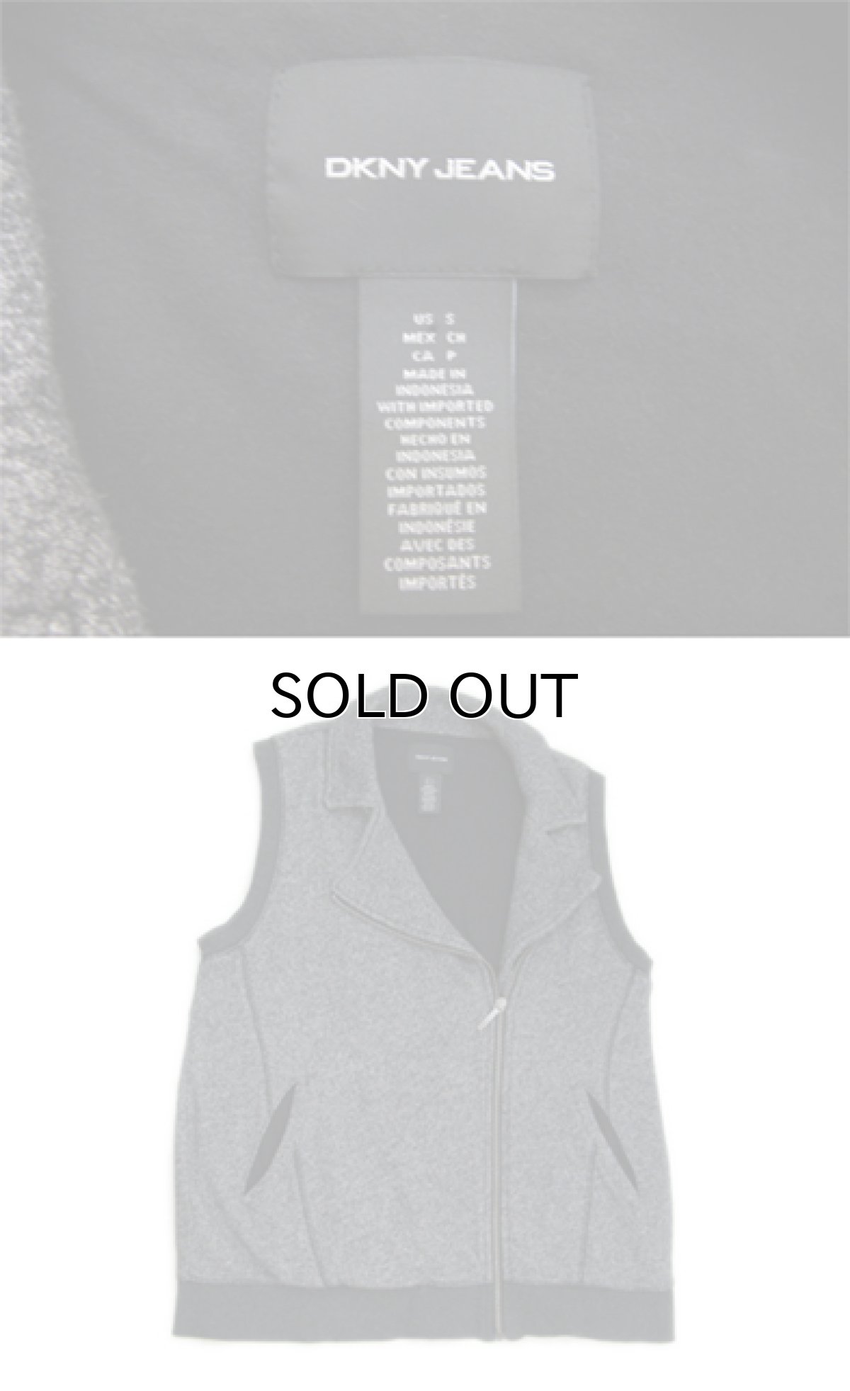 画像4: DKNY JEANS Double Breast Sleeveless Tops　Charcoal Grey　size M - L (表記 S) (4)