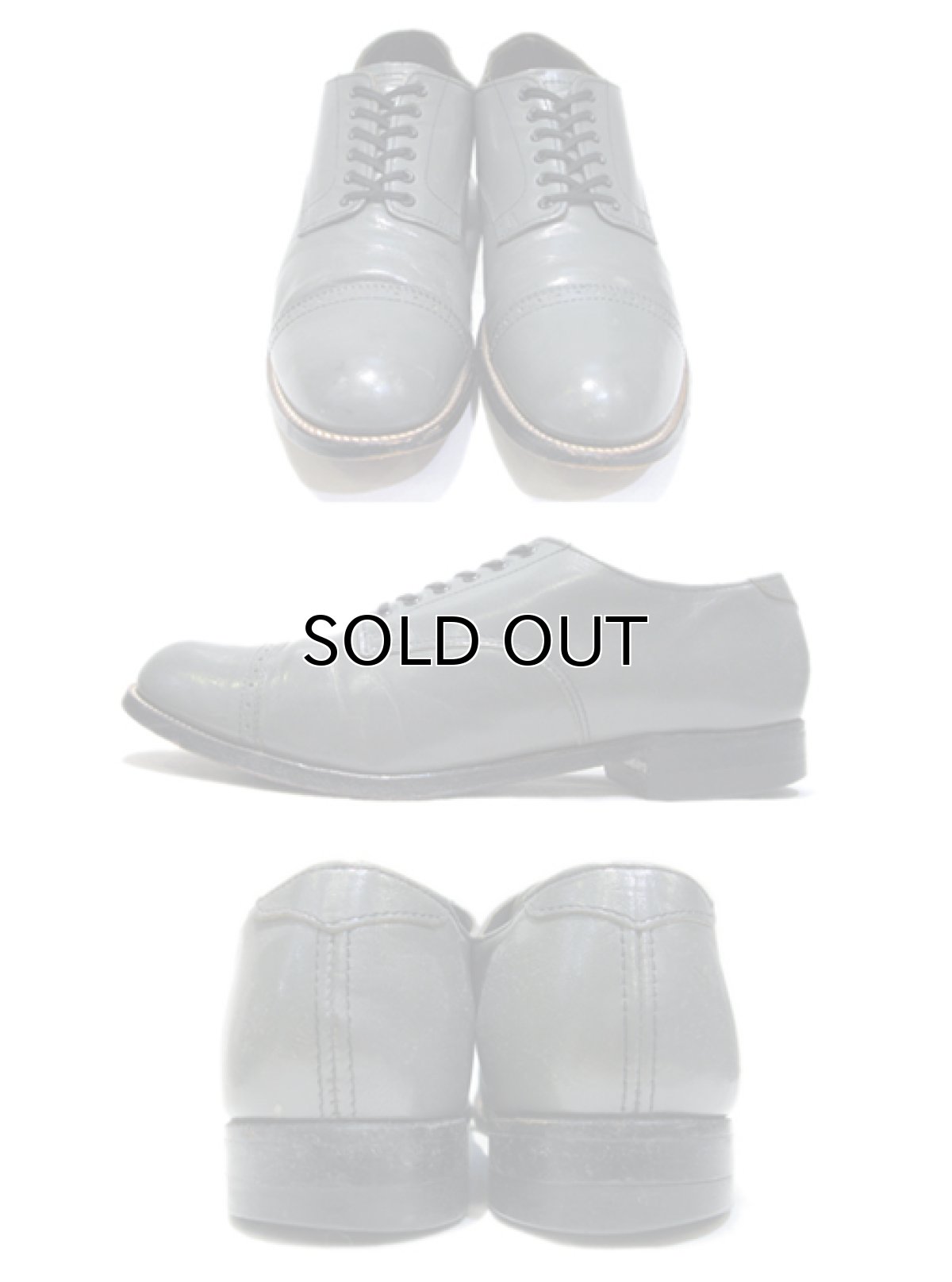 画像2: 1960-70's STACY ADAMS Straight Tip Leather Shoes　GREY　size 9 (27 cm) (2)