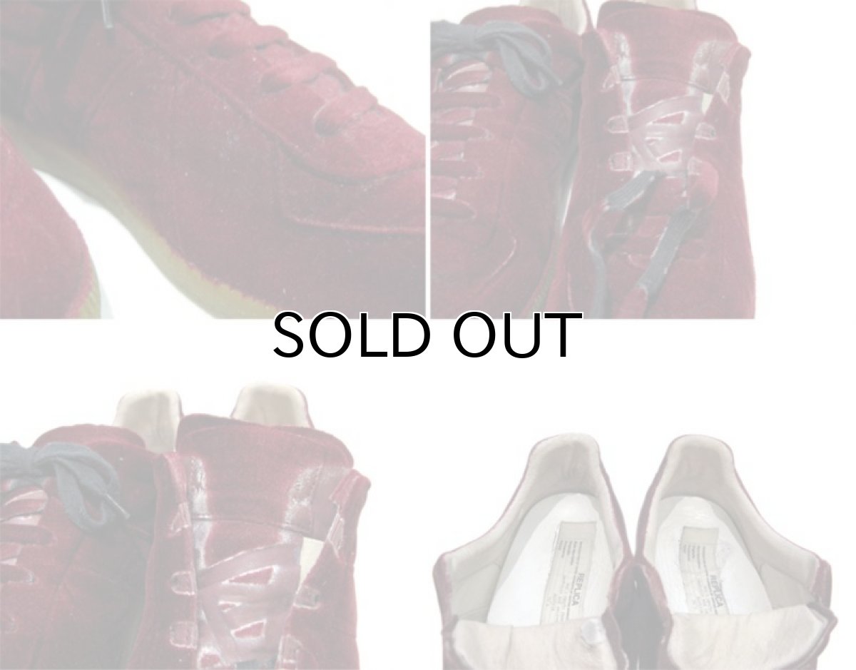 画像4: Maison Martin Margiela 22 Leather/Velvet Sneaker Burgundy size 42 (27cm) (4)