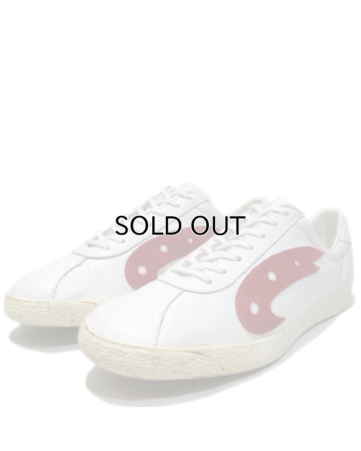 画像1: 1980's Low-Cut Leather Sneaker　Dead Stock　White / Red　size 10 (28 cm) (1)