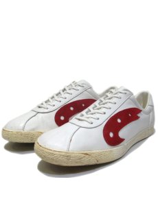 画像1: 1980's Low-Cut Leather Sneaker　Dead Stock　White / Red　size 10 (28 cm) (1)