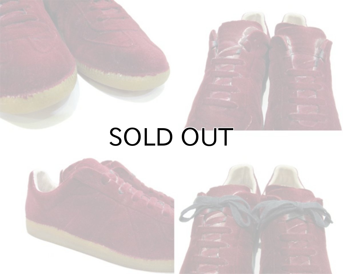 画像3: Maison Martin Margiela 22 Leather/Velvet Sneaker Burgundy size 42 (27cm) (3)