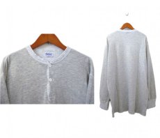 画像2: 1970's duofold Two Layer Henry Neck L/S Shirts　Heather Grey　size L-XL (表記 XL) (2)