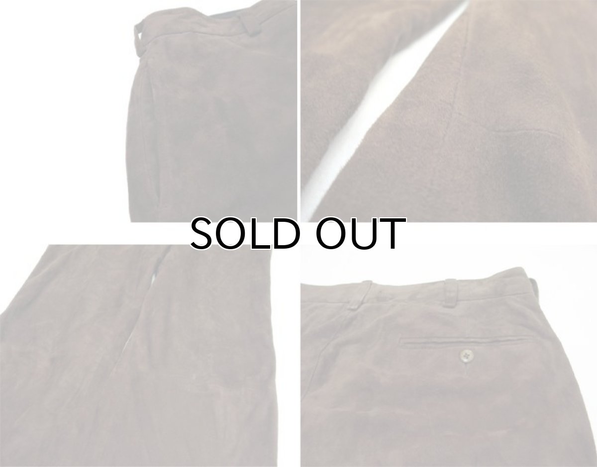 画像4: "POLO SPORT" Ralph Lauren Nuback Leather Trousers BROWN size w 34 inch (表記34/34) (4)