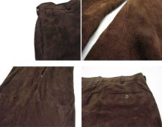 画像4: "POLO SPORT" Ralph Lauren Nuback Leather Trousers　BROWN　size w 34 inch (表記34/34) (4)