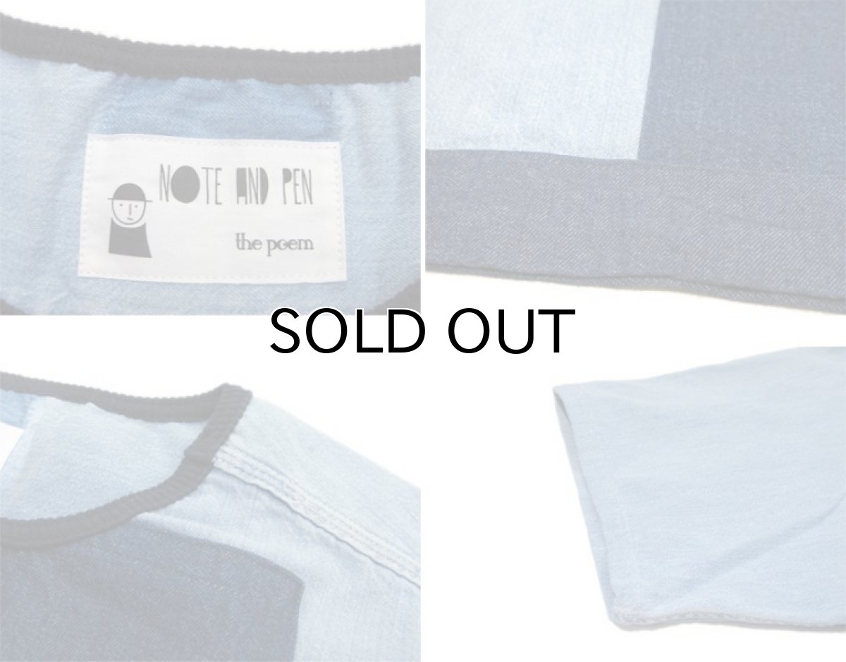 画像3: (C) Note and Pen ノートとペン "retouch" Denim Tee Blue Denim one size (3)