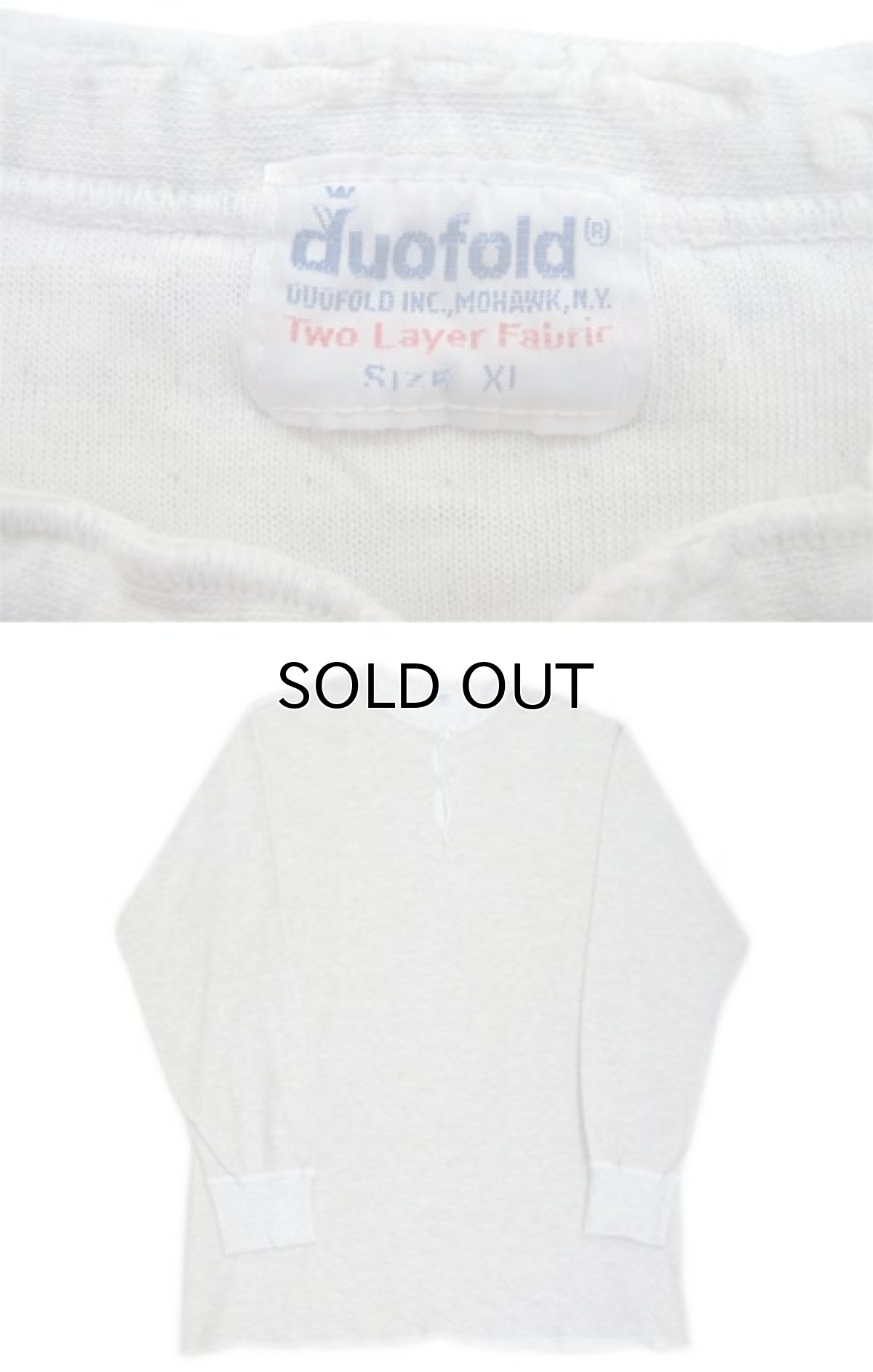 画像3: 1970's duofold Two Layer Henry Neck L/S Shirts Heather Grey size L-XL (表記 XL) (3)