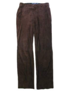 画像6: "POLO SPORT" Ralph Lauren Nuback Leather Trousers　BROWN　size w 34 inch (表記34/34) (6)