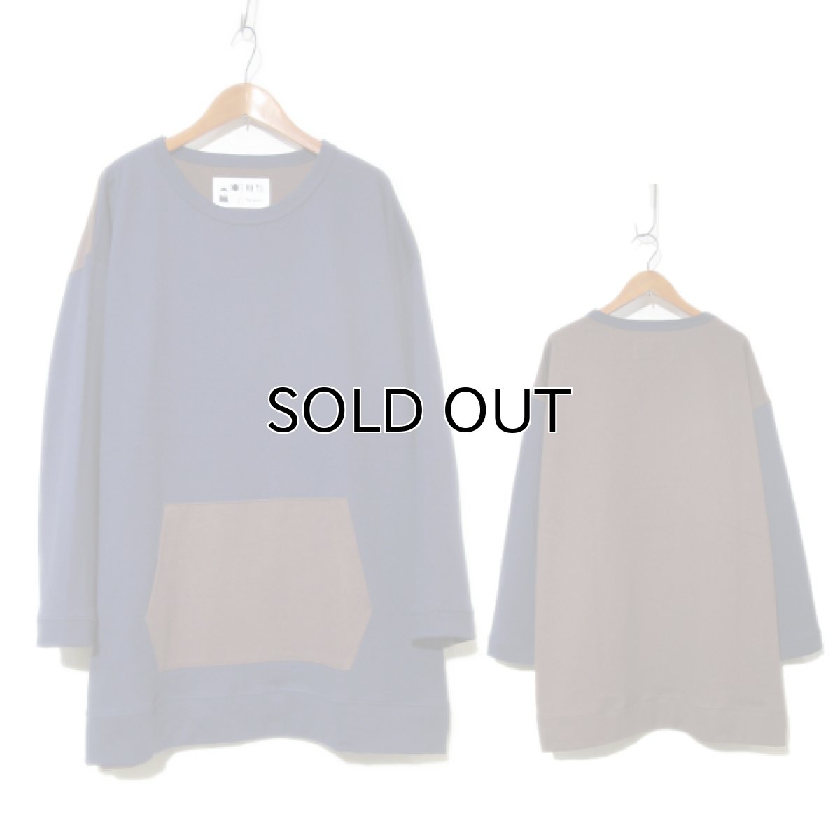 画像4: " Note and Pen the poem " ノートとペン  "ポエムのTee"(袖九分目)  "Kangaroo Pocket"  NAVY / BROWN (4)