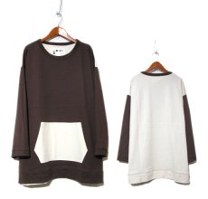 画像4: " Note and Pen the poem " ノートとペン  "ポエムのTee"(袖九分目)  "Kangaroo Pocket"  BROWN / OFF (4)