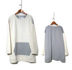 画像4: " Note and Pen the poem " ノートとペン  "ポエムのTee"(袖九分目)  "Kangaroo Pocket"  OFF / GREY (4)