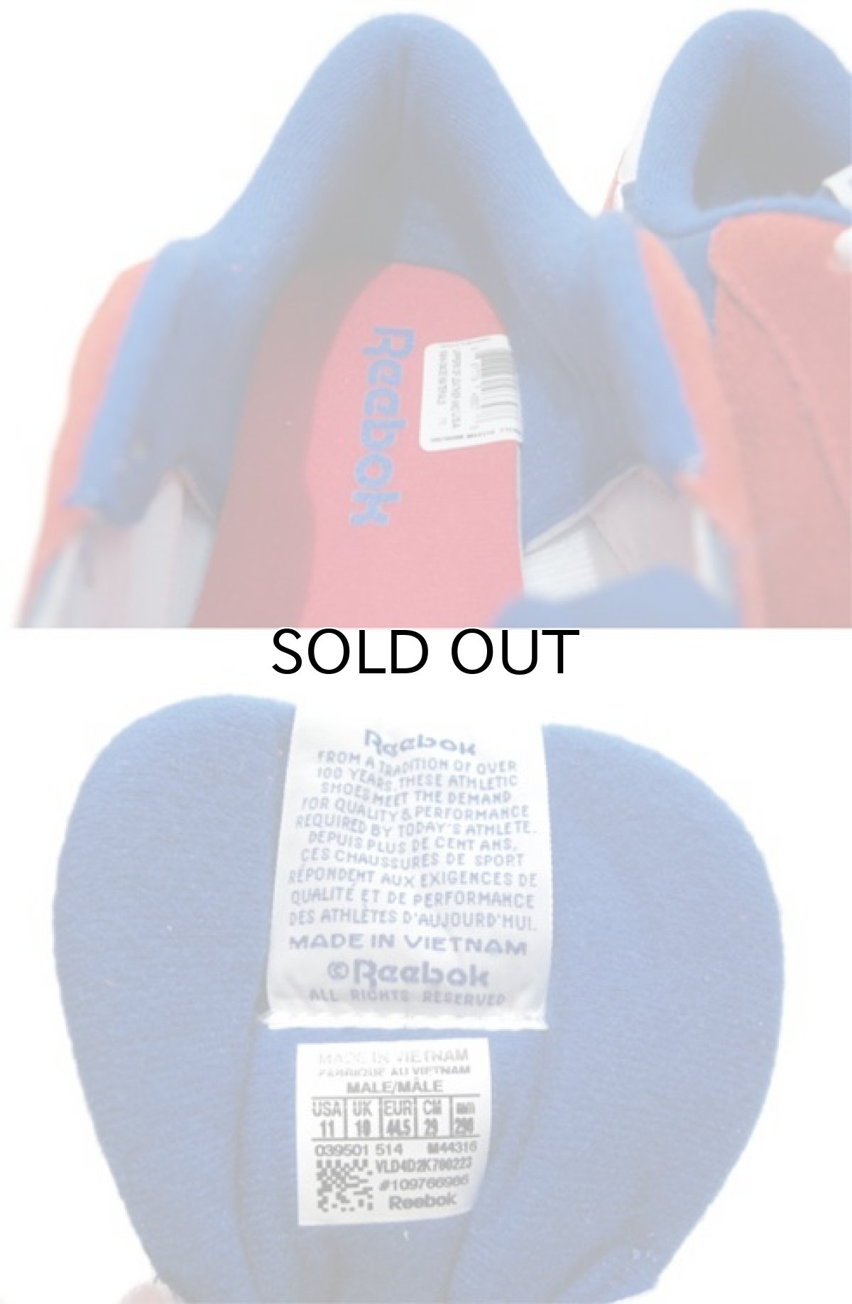 画像4: NEW Reebok CLASSIC Suede/Nylon Running Sneaker RED / BLUE size 11 (29 cm) (4)