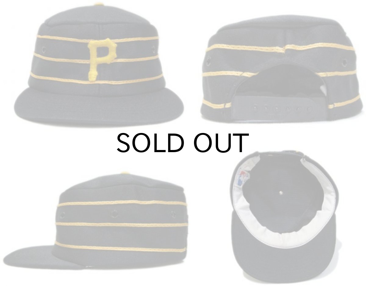 画像2: 1980's MLB Official "Pittsburgh Pirates" Pill Box Cap Black / Yellow size  表記 6 5/8 - 7 1/4 (2)
