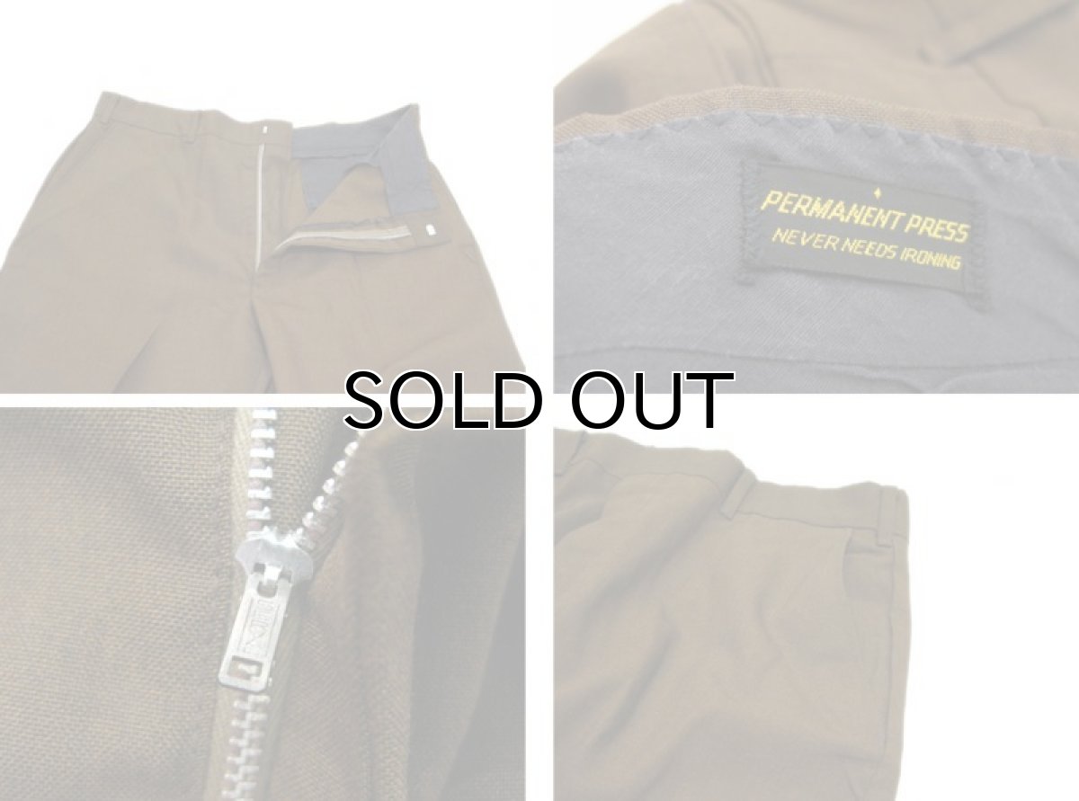 画像3: 1970's Non Tuck Tapered Trousers Brown size 33.5 inch (表記なし) (3)