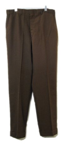 画像1: 1970's Non Tuck Tapered Trousers　Brown　size 33.5 inch (表記なし) (1)