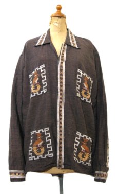 画像1: 1970's OLD Guatemara Shirts　Brown系　size L (表記不明) (1)