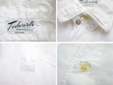 画像4: 1960's "Tedward's" L/S Cotton Tab Collar Shirts　WHITE　size M-L (表記 16) (4)