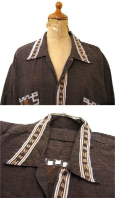 画像3: 1970's OLD Guatemara Shirts　Brown系　size L (表記不明) (3)