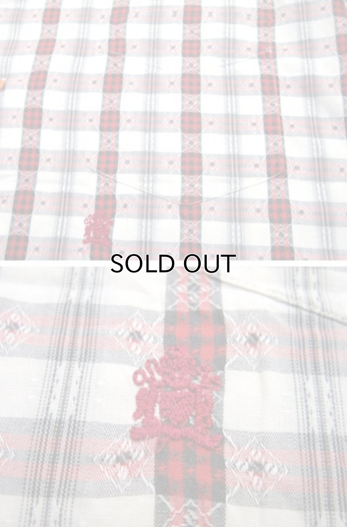 画像5: 1960-70's "Oleg Cassini" Check Pattern L/S Shirts Natural / Red size L (表記 16 1/2) (5)