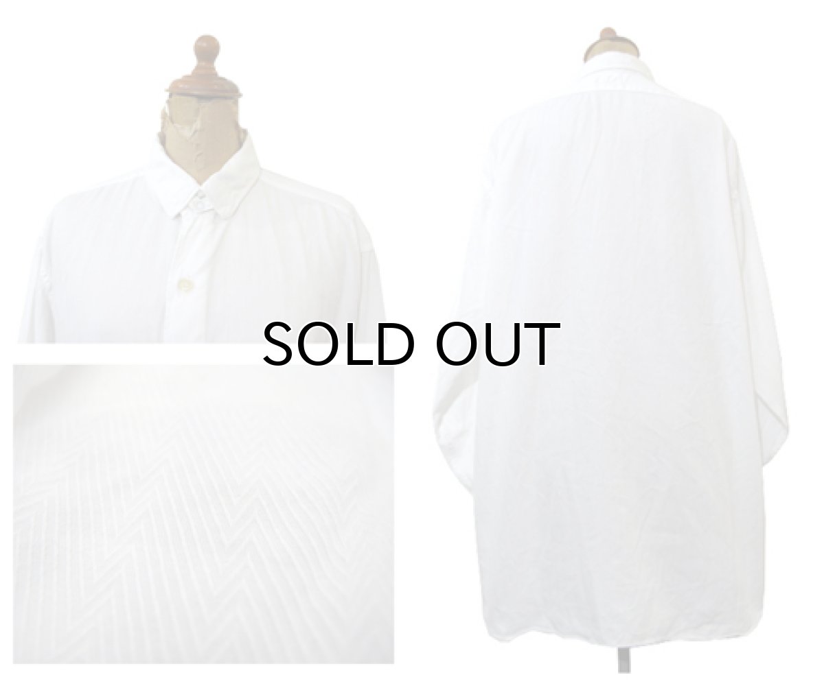 画像2: 1960's "Tedward's" L/S Cotton Tab Collar Shirts WHITE size M-L (表記 16) (2)