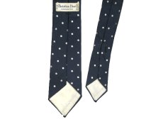 画像3: 1980's "Christian Dior" Pin Dot Narrow Tie　color : Navy (3)