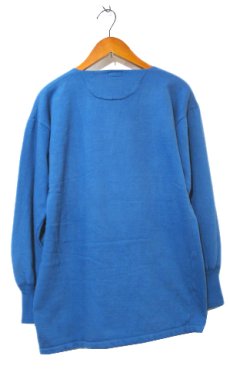 画像2: ~1960's Europe Cotton Pile Henley Neck Shirts　Dead Stock Over-Dye　Blue　size M (表記 7) (2)