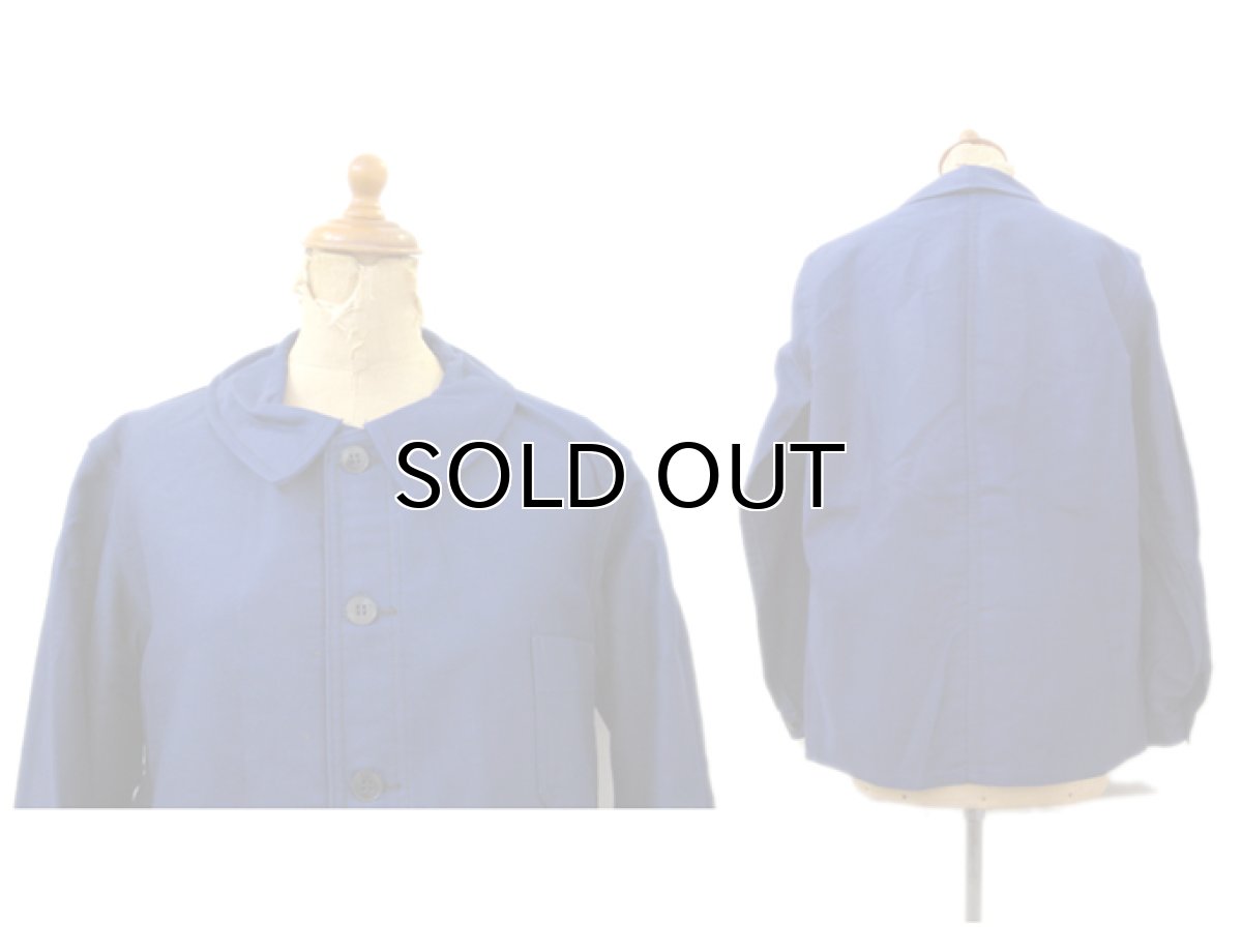 画像2: 1950-60's French "Le Mont Saint-Martin" Moleskin Jacket　Dead Stock　Blue　size S - M (表記 44) (2)