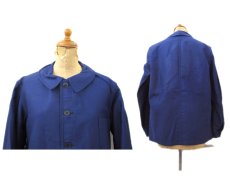 画像2: 1950-60's French "Le Mont Saint-Martin" Moleskin Jacket　Dead Stock　Blue　size S - M (表記 44) (2)