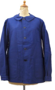 画像1: 1950-60's French "Le Mont Saint-Martin" Moleskin Jacket　Dead Stock　Blue　size S - M (表記 44) (1)