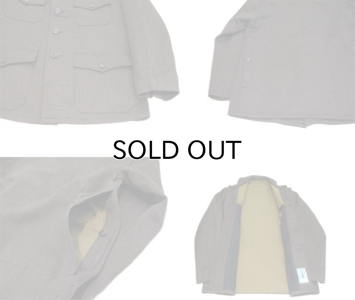 画像5: 1950's French "Dumont Durville" Cotton Pique Hunting Jacket　Dead Stock　BROWN　size M (表記 40) (5)