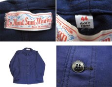 画像3: 1950-60's French "Le Mont Saint-Martin" Moleskin Jacket　Dead Stock　Blue　size S - M (表記 44) (3)